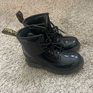 Toddler black patent leather Dr Martens